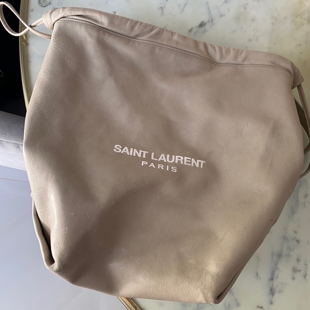 Saint Laurent Teddy Bucket Bag in Ivory